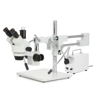 AmScope SM-4TPYY-30WY-AF2 SM-4 Series Simul-Focal Zoom Trinocular Stereo Microscope 7X-135X Magnification with 30W LED Lights and 1080P 2MP HDMI