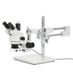 AmScope SM-4TP-80S SM-4 Series Simul-Focal Zoom Trinocular Stereo Microscope 7X-45X Magnification with 80 LED Ring Light