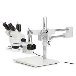 AmScope SM-4TPZ-FRL-3M SM-4 Series Simul-Focal Zoom Trinocular Stereo Microscope 3.5X-90X Magnification with 8W Light and 3MP USB 2.0