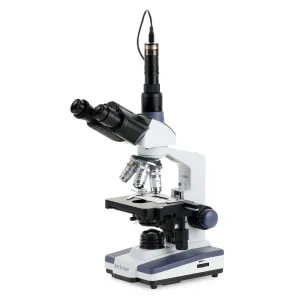 AmScope T120C-E T120 Series Trinocular Compound Microscope 40X-2500X Magnification with LED, Siedentopf Head and 1MP Digital Eyepiece
