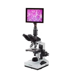 AmScope T490B-TP T490 Series Biological Trinocular Compound Microscope 40X-2000X Magnification with 9.7" Touchscreen Imaging System