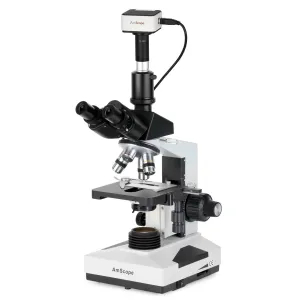 AmScope T490B-5MT T490 Series Trinocular Biological Compound Microscope 40X-2000X Magnificatio With 5MP USB Digital Camera
