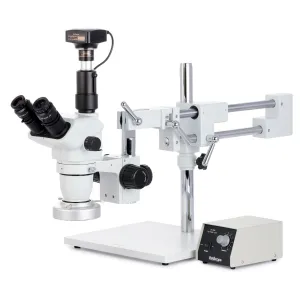 AmScope ZM-4TNZ3-80M-18M3 ZM-4 Series Premium Trinocular Stereo Microscope 2X-90X Magnification with 80-LED Ring-light + 18MP USB 3.0 Camera
