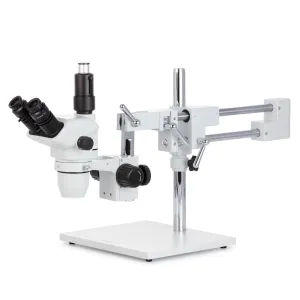 AmScope ZM-4TNX ZM-4 Series Ultimate Zoom Trinocular Stereo Microscope 3.35X-45X Magnification on 3D Boom Stand with Focusable Eyepieces