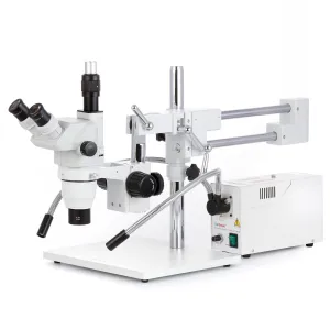 AmScope ZM-4TW3-FOD-5M ZM-4 Series Advanced Zoom Trinocular Stereo Microscope 2X-225X Magnification with Gooseneck Light and 5MP Digital Camera