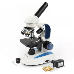 AmScope M158C-2L M158 Series Cordless LED Metal Frame Compound Microscope 40X-1000X Magnification with Course and Fine Focus