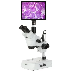 AmScope SM-2T-LED-TP SM-2T Series Trinocular Zoom Stereo Microscope 7X-45X Magnificaiton w/ LED and Touchpad Digital Imaging System