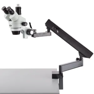 AmScope SM-6T SM-6T Series Trinocular Articulating Zoom Stereo Microscope 7X-45X Magnification w/ Clamp