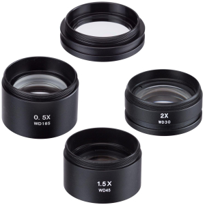 AmScope SMSET-0520 0.5X to 2X Barlow Lens Set For SM Series Stereo Microscopes (48mm)