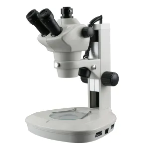 AmScope SF-2TR-WF SF-2 Series Zoom Trinocular Stereo Microscope 8X-50X Magnification onTrack Stand w/ 2 LED Lights, 720p Wi-Fi Camera