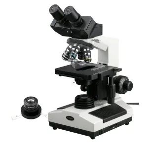 AmScope B390-DK-3MBI B390 Series Darkfield Binocular Compound Microscope 40X-1000X Magnification w/ 20W Halogen, 3.1MP Back-Lit USB 2.0 Camera and 3D Mechanical Stage