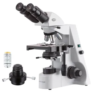 AmScope B660-DKO-IRIS-3MBI B660 Series Darkfield Biological Binocular Compound Microscope 40X-1000X w/ 20W Halogen, Oil Condenser, 100x IRIS Objective and 3.1MP Back-Lit USB 2.0 Camera