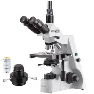 AmScope T660A-DKO-IRIS T660 Series Biological Trinocular Compound Microscope 40X-1500X Magnification with Darkfield Condenser and 100X Objective