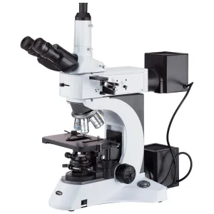 AmScope ME520T-HD2 ME520 Series Infinity-Corrected Darkfield Polarizing Metallurgical Trinocular Compound Microscope with Optional HDMI Digital Camera