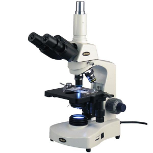 AmScope T340-LED-10M T340 Series Trinocular Compound Microscope 40X-1000X Magnification w/ 3W LED, 3D Mechanical Stage and 10MP USB 2.0 C-mount Camera