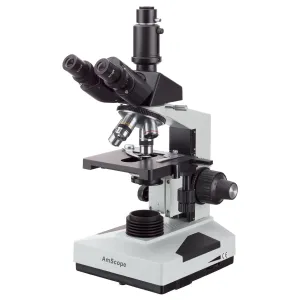 AmScope T490-LED-5M3 T490 Series Simul-Focal Biological Trinocular Compound Microscope 40X-1000X Magnification with LED, 5MP USB 3.0 C-mount Camera