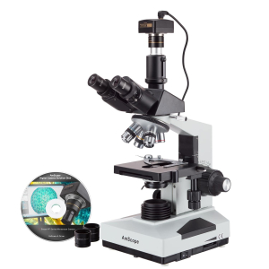 AmScope T490A-M 40X-1600X Trinocular Biological Compound Microscope + 1.3MP USB Digital Camera