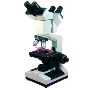 AmScope D200 D200 Series Dual-View Binocular Compound Microscope with 20W Halogen Light, 3D Mechanical Stage