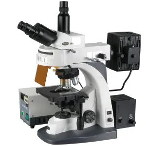 AmScope FM800T FM800 Series 30W Infinity Plan Extreme Widefield EPI-Fluorescent Trinocular Compound Microscope with Five Wave Bands and Optional Digital Camera