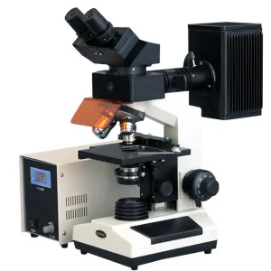 AmScope FM200BC-MBI3 Upright Epi-fluorescence Binocular Compound Microscope 40X-2500X Magnification w/ 1.2MP USB 3.0 C-mount Camera