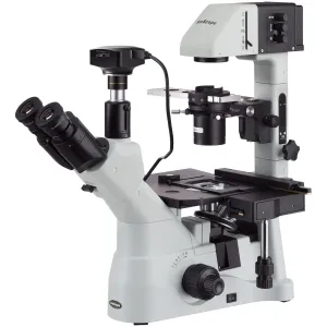 AmScope IN480T-2MBI3 Inverted Infinity-Corrected Phase-Contrast Trinocular Compound Microscope 40X-600X Magnification w/ Kohler Illumination and 2MP Back-illuminated CMOS USB 3.0 Camera