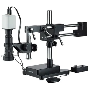 AmScope H800-DAB-96S-HD1080 H800 Series Zoom Digital Inspection Monocular Stereo Microscope 0.7X-5X on Boom Stand w/ 1080p 60fps 2MP HDMI and Light