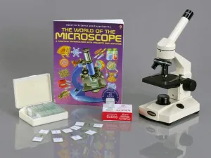 AmScope M100-25WM-50P100S M100 Series Student Biological Monocular Compound Microscope 40X-400X Magnification Turn Key Package