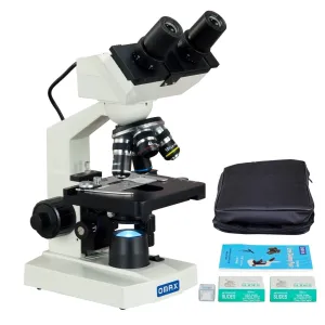 AmScope MD82ES10-A188V-SCP100 40X-2000X 1.3MP Digital Integrated Microscope w/ LED Illumination + Vinyl Case, Blank Slides, Tissues