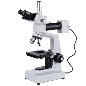 AmScope ME300TZ-3M ME300 Series Metallurgical Trinocular Compound Microscope 40X-1000X Magnification w/ 3MP USB 2.0 C-mount Camera