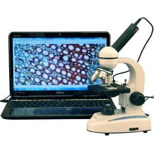 AmScope M149B-E M149 Series Student Kids Metal Frame Glass Optics Biological Moncluar Compound Microscope 40X-800X Magnification with Digital Imager