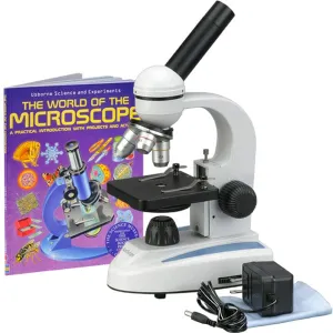 AmScope M149C-WM M149 Series Student Kids Metal Frame Glass Optics Biological Moncluar Compound Microscope 40X-1000X Magnification
