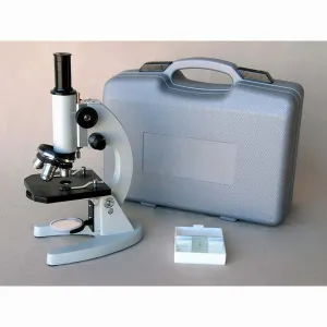 AmScope M60C-ABS-PB10 M60 Series Metal Body Glass Lens Biology Student Monocular Compound Microscope 40X-100X Magnification with ABS Case and 10pc Slides