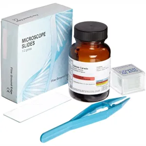 AmScope SK-1 Microscope Slide Making Kit - Synthetic Balsam, Slides, Forceps and Instructions