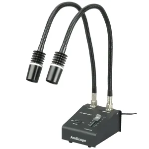 AmScope LED-6W-UV395 Powerful 6 Watt LED Dual Gooseneck UV-395 Light Illuminator