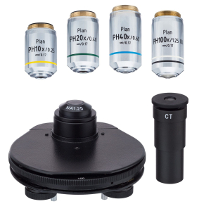 AmScope PCT670-INF Infinity-corrected Phase-Contrast Kit with Turret Condenser and Plan Objectives for 670 Series Microscopes