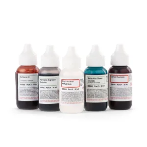 AmScope SK-5S Spore Stain Kit of Five Chemicals for Preparing Microscope Slides