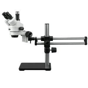 AmScope SM-5TZZ SM-5 Series Trinocular Stereo Microscope 3.5X-180X Magnification on Ball Bearing Boom Stand