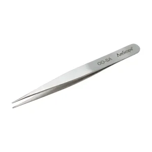 AmScope TW-032-10PK High Precision 4 1/2 in. Straight Flat Edge Tweezers 10-Pack