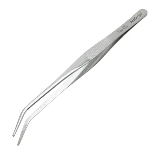 AmScope TW-425-05PK 6 1/2 in. Curved Serrated Tip Utility Forceps 5-Pack