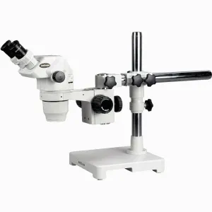 AmScope ZM-3BX ZM-3 Series Ultimate Zoom Binocular Stereo Microscope 3.35X-45X Magnification on Single-Arm Boom Stand