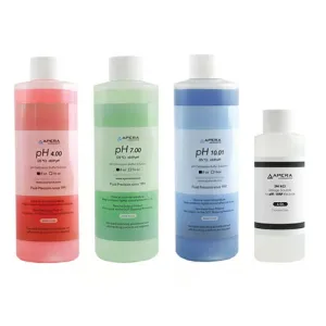 Apera Instruments AI1109 pH Calibration Solution Kit 7.00, 4.00, 10.01 (8oz)+3M KCL Soaking solution (4oz)