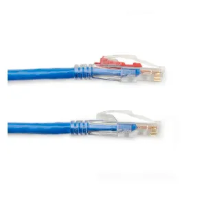 Black Box C5EPC70-BL-06 CAT5e 350-MHz Locking Snagless Stranded Ethernet Patch Cable - Unshielded (UTP), CM PVC (RJ45 M/M), Blue, 6-ft. (1.8-m)
