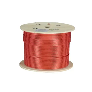 Black Box C6ABC50-STR-RD-1000 CAT6A 650-MHz Stranded Ethernet Bulk Cable - Unshielded (UTP), CM PVC, PoE, Red, 1000-ft. (304.8-m) Spool