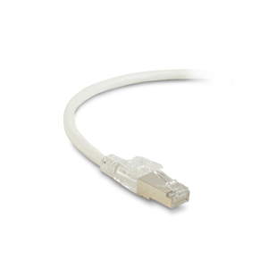 Black Box C6APC80S-WH-03 CAT6A 650-MHz Locking Snagless Stranded Ethernet Patch Cable - Shielded, CM PVC (RJ45 M/M), White, 3-ft. (0.9-m)