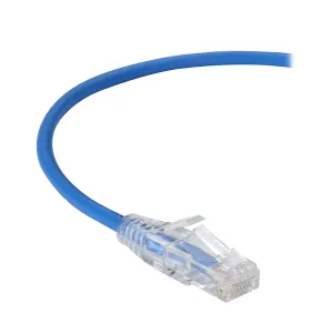 Black Box C6PC28-BL-03 CAT6 250 MHz Snagless 28AWG Stranded Ethernet Patch Cable, Unshielded (UTP), CM PVC (RJ45 M/M), Blue, 3ft. (0.9m)