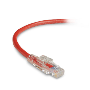 Black Box C6PC70-RD-01 CAT6 550 MHz Locking Snagless Stranded Ethernet Patch Cable - Unshielded (UTP), CM PVC (RJ45 M/M), Red, 1-ft. (0.3-m)