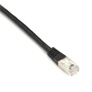 Black Box EVNSL0172BK-0001 CAT5e 100-MHz Stranded Ethernet Patch Cable with Slim FF Molded Boot - Shielded (F/UTP), CM PVC (RJ45 M/M), Black, 1-ft.