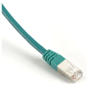 Black Box EVNSL0173GN-0020 SlimLine CAT5e 100-MHz Molded Boot Solid Ethernet Patch Cable - Shielded (F/UTP), CMP Plenum (RJ45 M/M), Green, 20-ft.