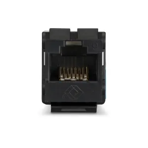 Black Box FMT631-R3 CAT6 Keystone Jack, Unshielded, 110 Punchdown Type, TAA, Black