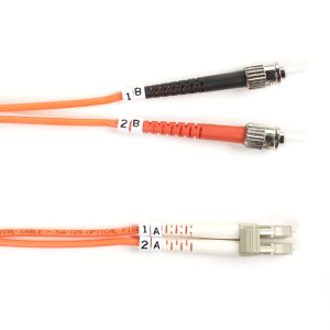 Black Box FO50-003M-STLC Connect OM2 50/125 Multimode Fiber Optic Patch Cable - OFNR PVC ST to LC Orange 3-m (9.8-ft.)